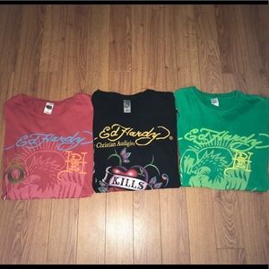 “Bundle” 3 Ed Hardy shirts.
